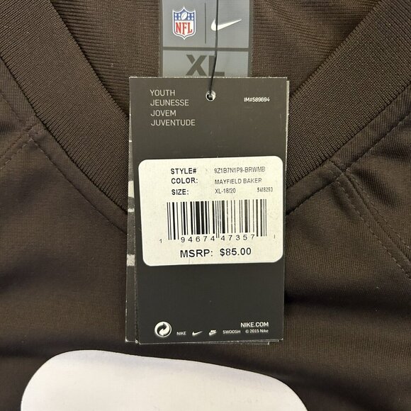 Nike Cleveland Browns NFL Mayfield #6 Football Jersey Youth Size XL - NWT $85 - Picture 5 of 16